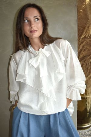 Regency Ruffle Blouse White